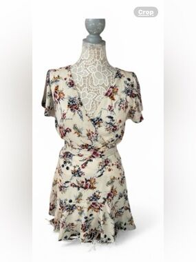 Trixxi Cream Floral Wrap Mini Dress